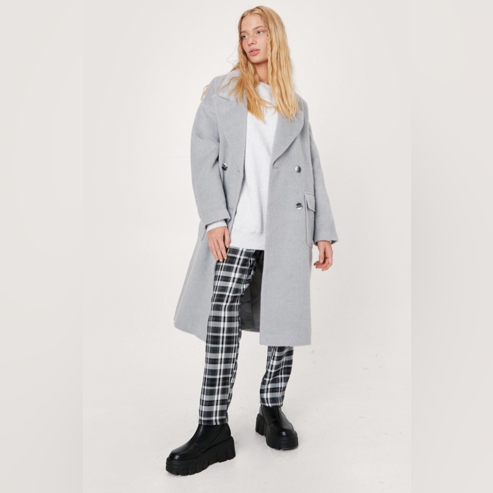 Nasty Gal Grey Long Coat